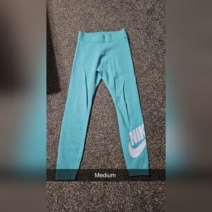 Nike Womens Teal Logo Leggings